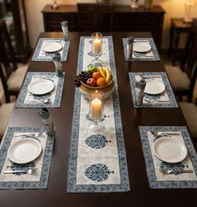 Best Quality Printed <b>Table</b> Mat Set with Matching <b>Runner</b>, Heat Resistant <b>Dining</b> Placemats for Home Decor Available For Sale - Product Image 6
