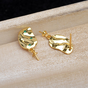 Pendientes de Plata S925 con Cabello de Feto, Perla de Ópalo de 7-13 mm, Joyería de Moda para Mujer, Dos Pendientes con Bandeja Vacía para Manualidades, Accesorios Hechos a Mano 4949 - Product Image 1
