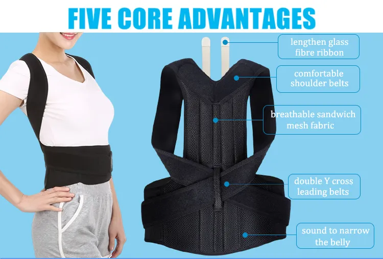 Back Brace Support Straightener Shoulder Lumbar Adjustable Breathable And Posture Corrector For Improve Posture