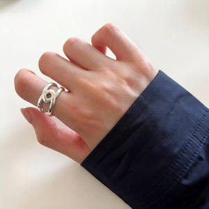S925 Sterling Silver Intertwined Cross <b>Ring</b> For Women <b>Open</b> Index Finger Minimalist Design Everyday Wear - Product Image 3