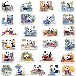 50 cái dễ thương phim hoạt hình Panda Nhật Ký dán cho hành lý, máy tính xách tay, điện thoại trang trí, Bàn Phím DIY dán chống thấm nước - Product Image 2