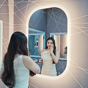 Highzway hình bầu dục gương phía trước + trở lại ánh sáng cảm ứng cảm biến cct3000k 4000K 6000K đầy đủ ul CE CUL khách sạn phòng tắm gương LED Backlit - Product Image 1