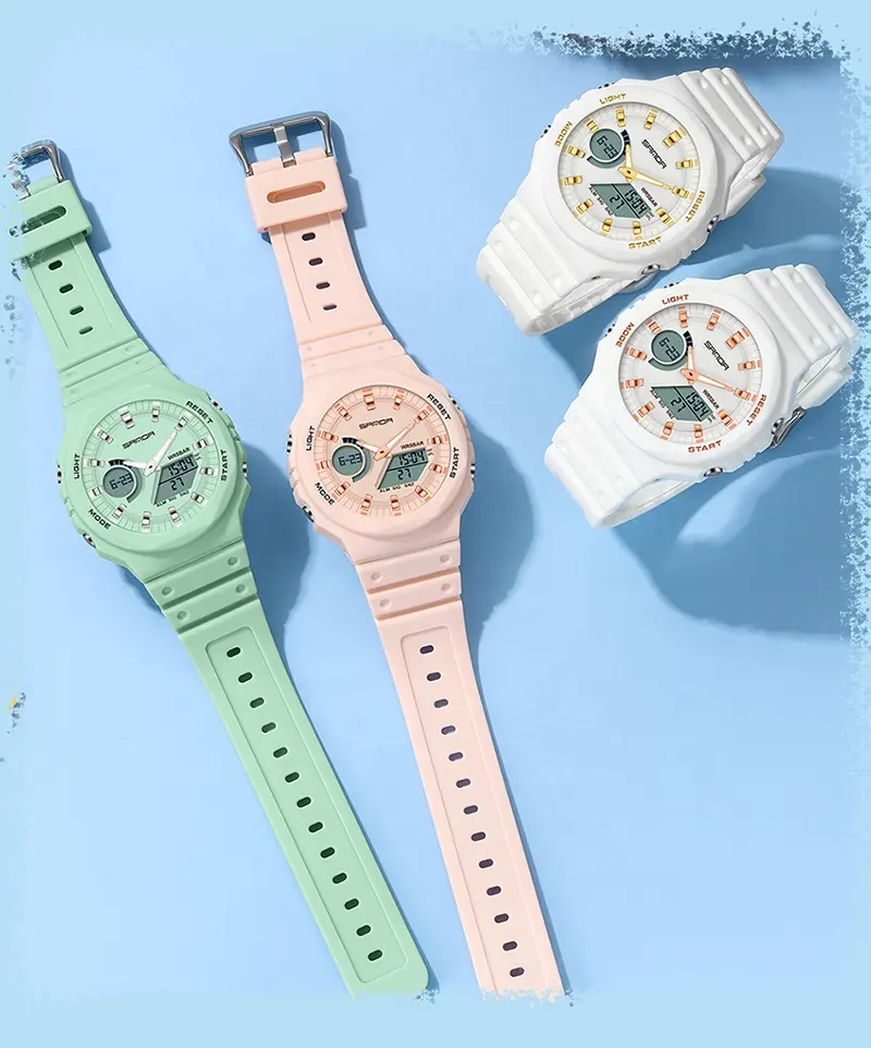 SANDA 6016 2022 New Fashion Luxury Casual Watches Waterproof Sport Quartz Wristwatch Digital G Style Shock Women's Watches
