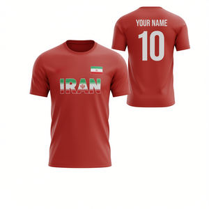 Maglia da Calcio Iran Rossa Bianca Verde per Tifosi Personalizzabile con Nome e Numero Attrezzatura da Calcio - Product Image 2