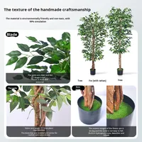 NINI Home Arbre artificiel en plastique Ficus Religiosa vert pour intérieur, Pâques, Thanksgiving, Noël, écologique, haute simulation