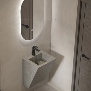 Lavabo <span class=keywords><strong>de</strong></span> una pieza con Pedestal colgante para pared, lavabo <span class=keywords><strong>de</strong></span> mano, 1005 - Product Image 3