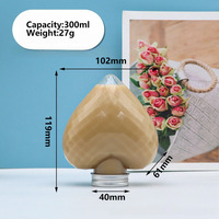 Bouteilles en PET en forme de cœur de 300 ml pour jus, soda, café, thé Boba, bouteilles en plastique de 10 oz avec bouchon à vis pour boissons, vente en gros