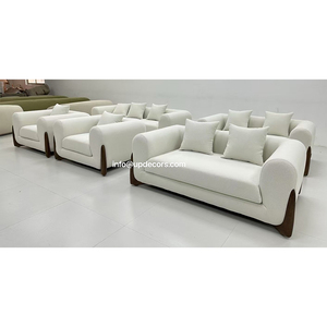 Juego de Muebles de Tela Beige de Primera Calidad para el Hogar, Sala de Estar, Hechos a Medida, Modernos, Cuadrados, 01, Juego de Muebles Beige - Product Image 3
