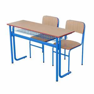 Soaring Eagle Double Desk And <b>Chair</b> Set For School Classroom Use With Storage <b>Basket</b> - Product Image 4