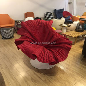2025 nouveau velours tissu créatif fleur en forme de salon pivotant canapé <span class=keywords><strong>chaise</strong></span> luxe velours salon chaises simples meubles - Product Image 5