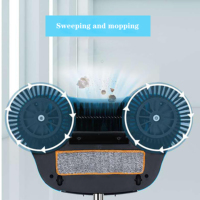 Balai à pousser manuel 3-en-1 sans électricité pour sols humides et secs, avec poignée réglable, grande capacité, léger, nettoyeur de sols, balai magique