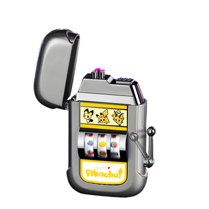 Eléctrico creativo a prueba de viento Plasma barbacoa vela Camping fuego encendedor al por mayor Lucky Jackpot sin llama doble arco encendedor de cigarrillos - Product Image 1