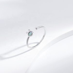 Bague ajustable en argent sterling 925 avec pierre précieuse unique en forme de poire, petite et mignonne, idéale pour l'été, pour filles - Product Image 5