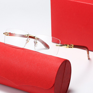 Nouvelle Arrivée 2026 <span class=keywords><strong>KAJA</strong></span> Montures de Lunettes Homme à Branches en Bois Style Euro-Américain Carrées UV400 avec Charnières à Ressort - Product Image 3