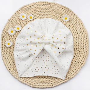Primavera ed estate cappello da bambina con grande fiocco in cotone da esterno copricapo neonato per bambini cappello da bambina - Product Image 5