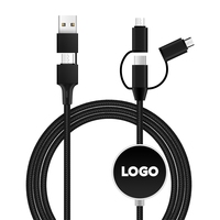 Cadeaux promotionnels personnalisés en gros, câble de charge avec logo lumineux 6 en 1, câble de données à charge rapide 3A