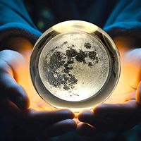 Boule de cristal 8 CM, cœur 3D, planétaire, lampes de nuit LED, alimentation USB, lumière de chevet chaude, cadeau de Noël, ornement de fête