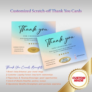 Custom <b>Scratch</b> Off Thank You Cards Digital Printing Customer Coupon Cards <b>Scratch</b> Off Game Business <b>Scratch</b> Offs - Product Image 2