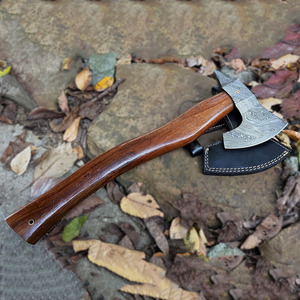 High Quality Damascus Steel Bearded <b>Axe</b> Hand Forged Wood <b>Handle</b> Custom Logo Outdoor Camping <b>Axe</b> Wholesale Custom Damascus <b>Axes</b> - Product Image 6