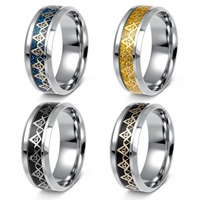 Bague Franc-Maçon Homme Femme 8mm Acier Inoxydable Bijoux Franc-Maçonnerie Cadeaux de Fiançailles Mariage Saint-Valentin