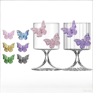 Copas de Vino Personalizadas a Mano, Copas de Cóctel Transparentes, Copa de Vino con <span class=keywords><strong>Mariposa</strong></span> 3D - Product Image 2