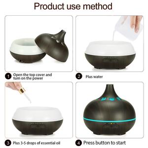 Humidificador de aire ajustable con ajuste de tiempo y cambio de luz de Color, difusor de aceite esencial de aromaterapia de grano de madera, 150ml - Product Image 6