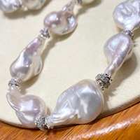Collar de perlas naturales con cadena de suéter de mujer de grano grande Pulsera Cadena de clavícula Diseño de personalidad transfronterizo