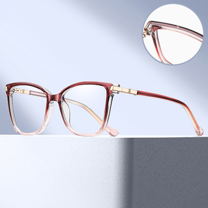 Partagas Cat Eye TR90 CP Spring Bisagra Glitter Powder Anti Blue Light Gafas Montura <span class=keywords><strong>de</strong></span> gafas ópticas Gafas para mujeres - Product Image 1