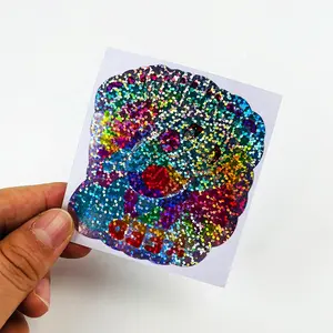 UV Die Cutting Laser Waterproof Hologram Label Sticker Custom Design Rainbow Holographic Glitter Sticker