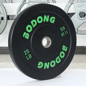 لوحات الوفير كجم شعار مخصص مجموعة لوحات الوزن الأسود رفع الأثقال التدريب صالة الألعاب الرياضية لوحات المطاط - Product Image 2