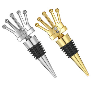 Crown <b>Wine</b> Bottle Stopper Gold Silver Zinc Alloy TPR Sealing Plug For <b>Wine</b> Preservation Party Gift - Product Image 3