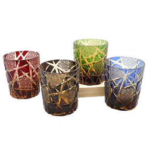 8 oz Edo Kiriko Style Japanese Rock Glass Whisky Cup Crystal-Cased Old Fashioned Brandy pour Bar <span class=keywords><strong>Hotel</strong></span> Wedding Table Graving - Product Image 3