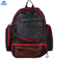 Sac à dos d'entraînement de luxe personnalisé pour accessoires de boxe, avec poche thermique jacquard, doublure en polyester résistante à l'eau et sangles réglables