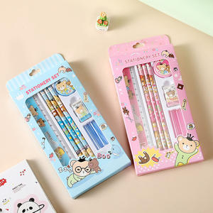 Regla de lápiz para niños de fábrica Borrador Sacapuntas Bloc de notas con caja de regalo Juego de papelería para actividades de la escuela primaria - Product Image 5