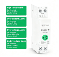 Interruptor de Circuito Inteligente WiFi Tuya de 1-63A para Riel DIN con Protección Contra Sobrecorriente, Monitoreo de Energía y Control Remoto