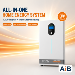 Système de stockage d'énergie solaire <span class=keywords><strong>hybride</strong></span> tout-en-un avec batterie 1,2 kW 4 kWh LiFePO4, onduleur MPPT à onde sinusoïdale pure pour alimentation de secours domestique - Product Image 1