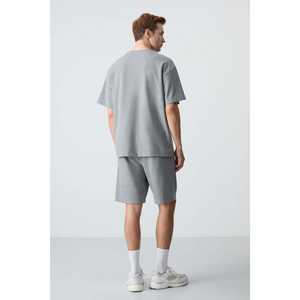 Ensemble de shorts pour homme en coton gris mélangé, coupe ample, 85259 - Product Image 1