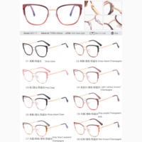 MS 82117 2023 Nouvelles lunettes de vue pour femmes en métal, style œil de chat, monture TR90, anti-lumière bleue, design coloré tendance, logo personnalisé
