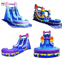 Toboggan aquatique gonflable commercial de 25 x 13 pieds sur le thème des glaces, en PVC de 18 oz, de qualité professionnelle, pour la location