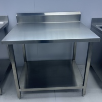 Fournitures de restaurant, plan de travail en acier inoxydable 201/304b, table de préparation alimentaire à double niveau pour cantine