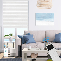 Stores Zebra à double couche motorisés Wi-Fi avec télécommande à batterie Zwave/Tuya
