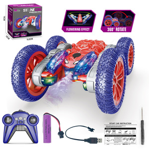 Nouveauté 2024 Voiture <span class=keywords><strong>télécommandée</strong></span> <span class=keywords><strong>Spiderman</strong></span> avec pulvérisation, double face, cascades, lumières et bras articulé - Product Image 2