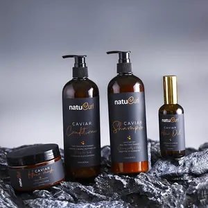 Traitement de soin des cheveux de luxe de marque privée OEM sans sulfate ensemble de shampoing et d'après-shampoing organique et d'après-shampoing au caviar de la mer