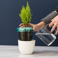 RUIPU SAN/PP-pot de fleurs en plastique, style nordique, matériau blanc, pour arrosage automatique de plantes, nouvelle collection