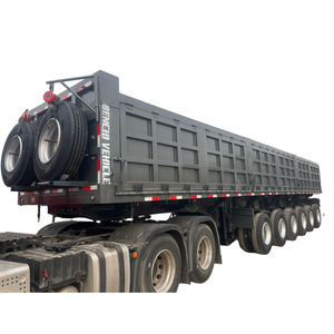 Camion de livraison minier industriel lourd à 6 essieux, remorque à benne latérale hydraulique de 45 m³ - Product Image 1