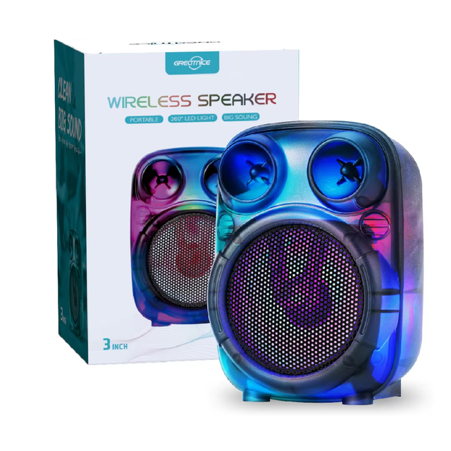 GTS-2003 5w Sound Bt Speaker Mini Plastic 3 Inch Led Flashlight Usb Wireless Solar Speaker