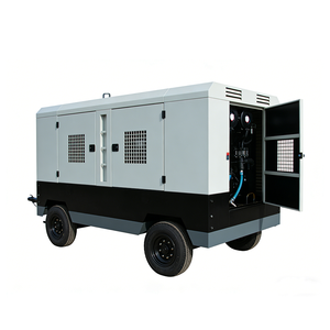Compressore d'aria rotativo a vite stazionario per impieghi gravosi con motore diesel, trasmissione diretta, cuscinetto pneumatico, 5 anni di garanzia, per applicazioni minerarie - Product Image 1