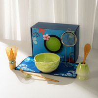 Ensemble cadeau de matcha de qualité supérieure Astief, kit de cérémonie du matcha de style japonais, bol à matcha, fouet, kit à thé pour les amateurs de matcha