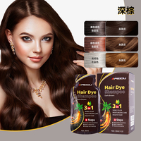 MEIDU Champú Tinte para Cabello al por Mayor, Champú de Color Negro Instantáneo en Sobres, Tinte Mágico para el Cabello