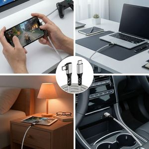 Cable de Conexión USB 3.1 de Alta Gama LUNG KAY, 110 Gbps, Tipo C, Carga Rápida PD de 100 W, Cable VR de 90 Grados para Meta Quest 3, Quest 2, PCVR, SteamVR - Product Image 2